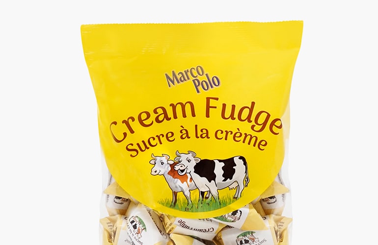 Marco Polo Cream Fudge packaging